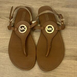 Michael, Michael Kors women’s brown thong sandals, size 7